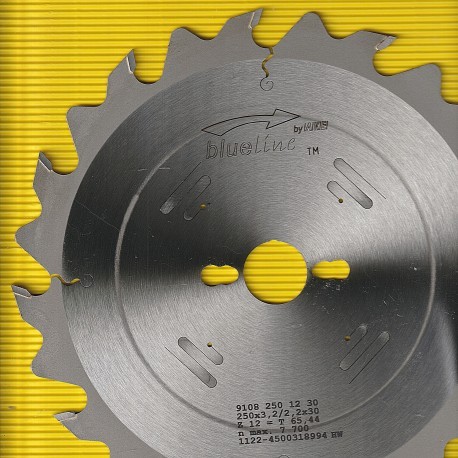 blueline by AKE Längsschnittkreissägeblatt HW Flachzahn spandickenbegrenzt sehr grob – Ø 250 mm, Bohrung 30 mm