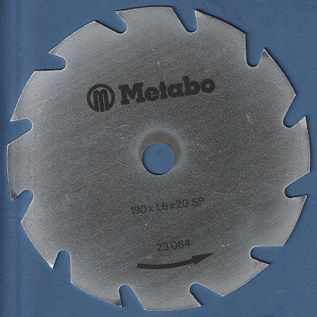 Metabo Kreissägeblatt CrV hartverchromt Wolfszahn sehr grob – Ø 190 mm, Bohrung 20 mm