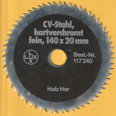 LUX Handkreissägeblatt CV fein – Ø 140 mm, Bohrung 20 mm
