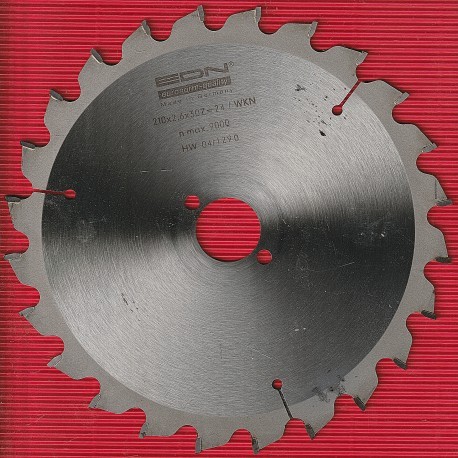 EDN Hartmetallbestücktes Kreissägeblatt WKN spezial gelb für Kappsägen mittel – Ø 210 mm, Bohrung 30 mm