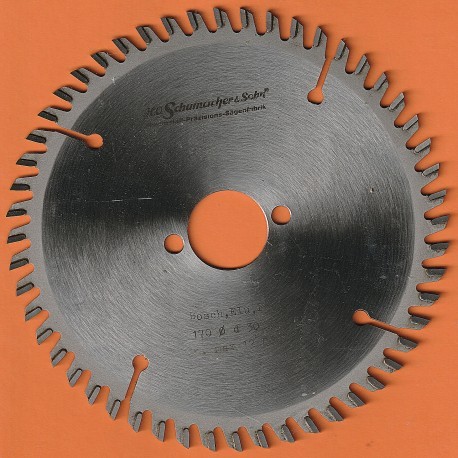 H.O. Schumacher+Sohn Hartmetallbestücktes Präzisions-Kreissägeblatt Feinstzahn – Ø 170 mm, Bohrung 30 mm