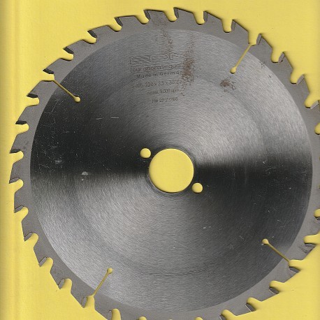 EDN Hartmetallbestücktes Kreissägeblatt Serie 05 gelb Wechselzahn mittel – Ø 220 mm, Bohrung 30 mm