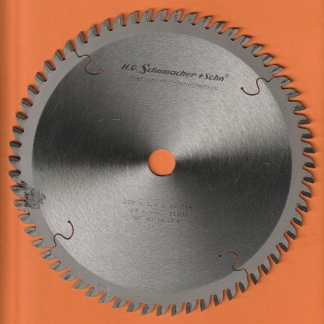 H.O. Schumacher+Sohn Hartmetallbestücktes Präzisions-Kreissägeblatt Feinstzahn – Ø 205 mm, Bohrung 18 mm