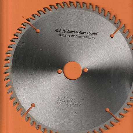 H.O. Schumacher+Sohn Hartmetallbestücktes Präzisions-Kreissägeblatt Feinstzahn – Ø 225 mm, Bohrung 30 mm