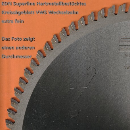 EDN Superline Hartmetallbestücktes Kreissägeblatt VWS Wechselzahn extra fein – Ø 350 mm, Bohrung 30 mm