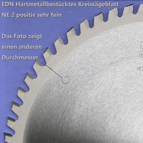 EDN Hartmetallbestücktes Kreissägeblatt NE 2 positiv sehr fein – Ø 300 mm, Bohrung 30 mm