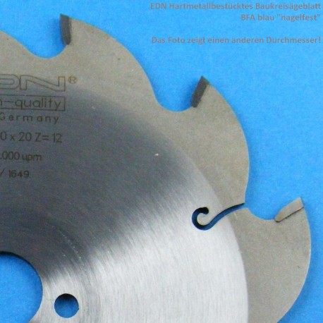 EDN Hartmetallbestücktes Baukreissägeblatt BFA blau ''nagelfest'' – Ø 150 mm, Bohrung 19 mm (3/4'')