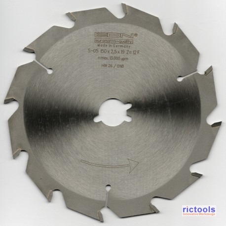 EDN Hartmetallbestücktes Kreissägeblatt Serie 05 weiß Flachzahn grob – Ø 150 mm, Bohrung 19 mm (3/4'')