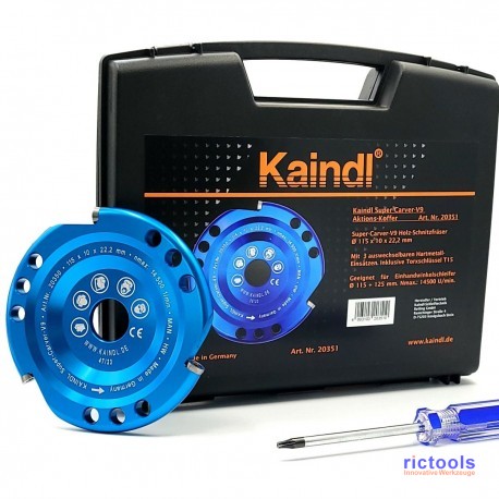 Kaindl Super-Carver V9 hartmetallbestückter Scheibenfräser für Holz – Ø 115 mm im Koffer