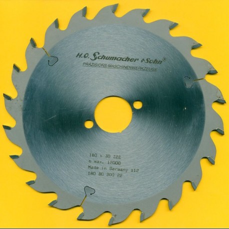 H.O. Schumacher+Sohn Hartmetallbestücktes Kreissägeblatt Standard Mittelzahn – Ø 180 mm, Bohrung 30 mm