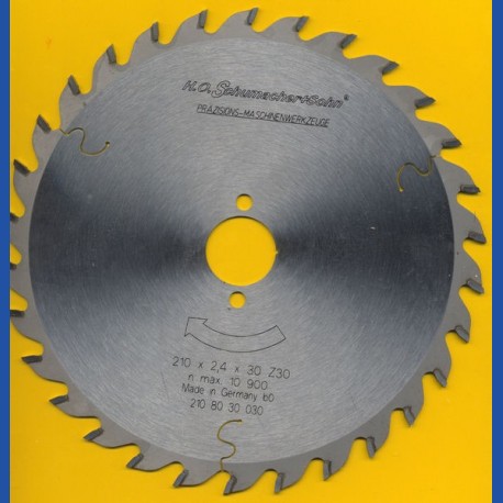 H.O. Schumacher+Sohn Hartmetallbestücktes Kreissägeblatt Standard Mittelzahn – Ø 210 mm, Bohrung 30 mm