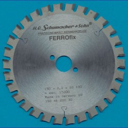 H.O. Schumacher+Sohn Hartmetallbestücktes Kreissägeblatt FERROfix fein – Ø 150 mm, Bohrung 20 mm