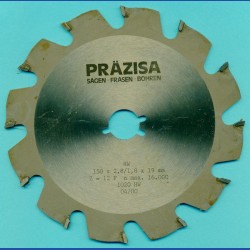 PRÄZISA Jännsch Hartmetall-Kreissägeblatt Type F Flachzahn grob – Ø 150 mm, Bohrung 19 mm (3/4'')