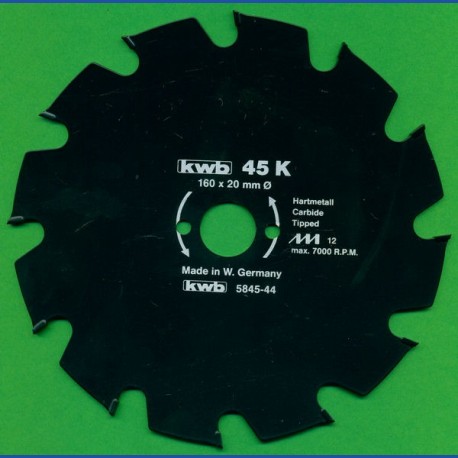 kwb Bauholzblatt Typ K Hartmetall Grobzahn antihaftbeschichtet – Ø 160 mm, Bohrung 20 mm