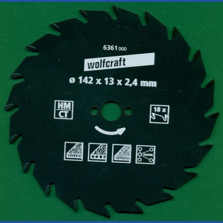 wolfcraft Serie grün Handkreissägeblatt HM Wechselzahn antihaftbeschichtet, Ø 130 mm, Bohrung 16 mm