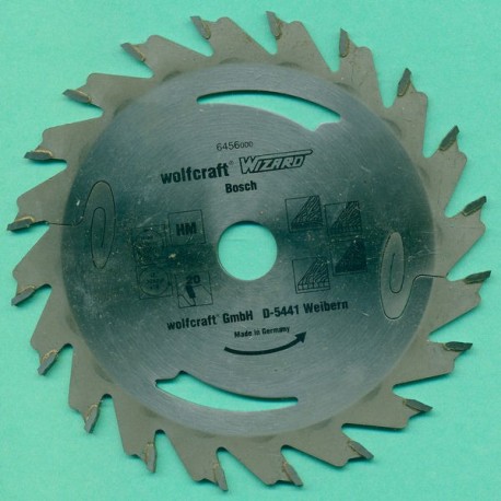 wolfcraft WIZARD Serie silber Handkreissägeblatt HM Flach-Hohlzahn, Ø 127 mm 5’’, Bohrung 12,75 mm (1/2’’)