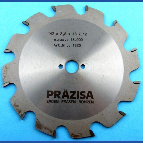 PRÄZISA Jännsch Hartmetall-Kreissägeblatt Type F Flachzahn grob – Ø 142 mm, Bohrung 13 mm