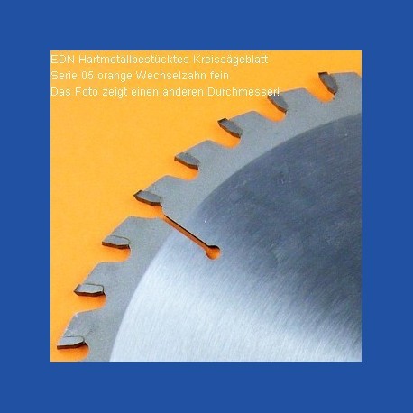 EDN Hartmetallbestücktes Kreissägeblatt Serie 05 orange Wechselzahn fein – Ø 165 mm, Bohrung 20 mm