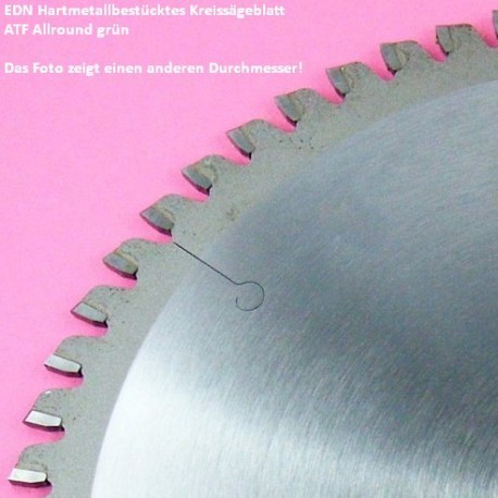 EDN Hartmetallbestücktes Kreissägeblatt ATF Allround grün extra dünn für Akkusägen – Ø 120 mm, Bohrung 20 mm