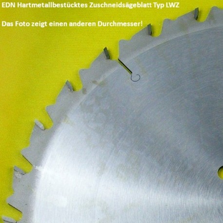 EDN Hartmetallbestücktes Zuschneidsägeblatt Typ LWZ – Ø 400 mm, Bohrung 30 mm