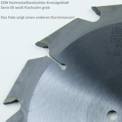 EDN Hartmetallbestücktes Kreissägeblatt Serie 05 weiß Flachzahn grob – Ø 200 mm, Bohrung 30 mm