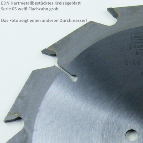 EDN Hartmetallbestücktes Kreissägeblatt Serie 05 weiß Flachzahn grob – Ø 230 mm, Bohrung 30 mm