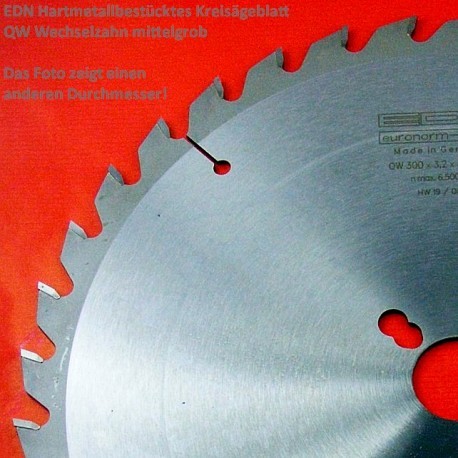 EDN Hartmetallbestücktes Kreissägeblatt QW Wechselzahn mittelgrob – Ø 500 mm, Bohrung 30 mm
