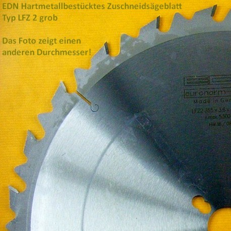 EDN Hartmetallbestücktes Zuschneidsägeblatt Typ LFZ 2 grob – Ø 300 mm, Bohrung 30 mm