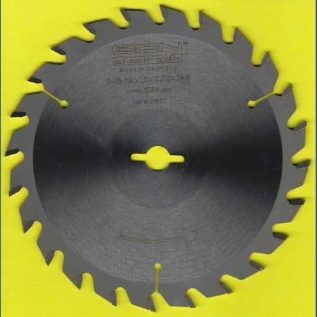 EDN Hartmetallbestücktes Kreissägeblatt Serie 05 gelb Wechselzahn mittel – Ø 156 mm, Bohrung 12,7 mm (1/2'')