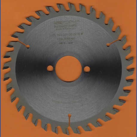 EDN Hartmetallbestücktes Kreissägeblatt Serie 05 orange Wechselzahn fein – Ø 150 mm, Bohrung 30 mm