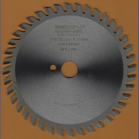 EDN Hartmetallbestücktes Kreissägeblatt Serie 05 gold Wechselzahn extra fein – Ø 130 mm, Bohrung 16 mm