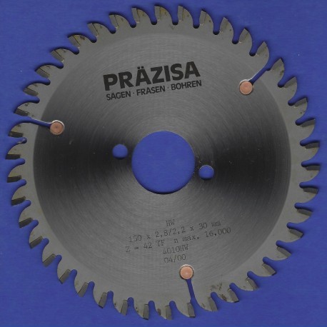 PRÄZISA Jännsch Hartmetall-Mehrzweck-Kreissägeblatt COMET, Type TF Trapez-Flachzahn negativ – Ø 150 mm, Bohrung 20 mm