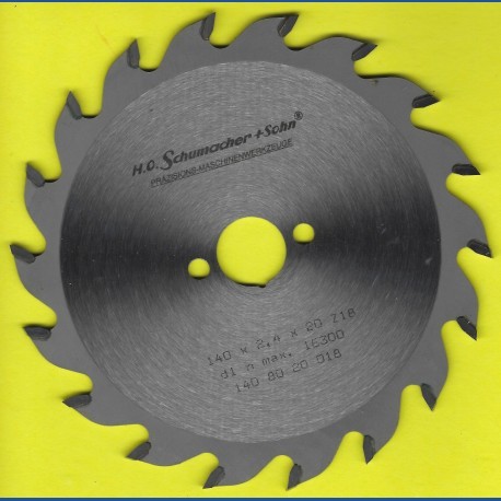 H.O. Schumacher+Sohn Hartmetallbestücktes Kreissägeblatt Standard Mittelzahn – Ø 140 mm, Bohrung 20 mm