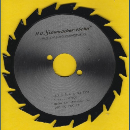 H.O. Schumacher+Sohn Hartmetallbestücktes Kreissägeblatt Standard Mittelzahn – Ø 160 mm, Bohrung 30 mm