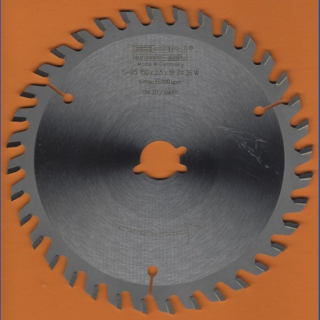 EDN Hartmetallbestücktes Kreissägeblatt Serie 05 orange Wechselzahn fein – Ø 150 mm, Bohrung 19 mm (3/4'')