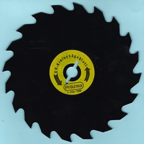 PRÄZISA Jännsch Chrom-Vanadium-Kreissägeblatt Type A Wolfszahn grob antihaftbeschichtet – Ø 156,5 mm, Bohrung 12,75 mm (1/2'')