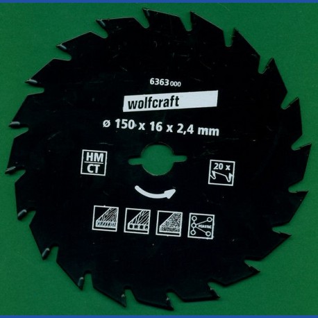 wolfcraft Serie grün Handkreissägeblatt HM Wechselzahn antihaftbeschichtet, Ø 130 mm, Bohrung 16 mm