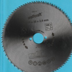 wolfcraft Serie blau Handkreissägeblatt CV sehr fein – Ø 210 mm, Bohrung 30 mm