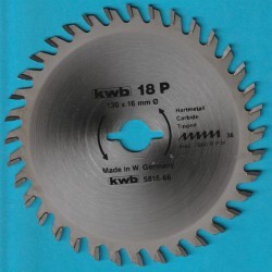 kwb Präzisionsblatt Typ P Hartmetall Vielzahn – Ø 130 mm, Bohrung 16 mm