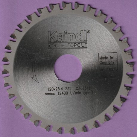 Kaindl XTR-TOPCUT Multisägeblatt für Einhand-Winkelschleifer als Ersatz* und Kreissägen – Ø 120 mm, Bohrung 25,4 mm (1'')