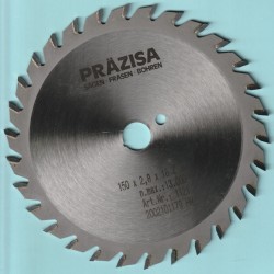PRÄZISA Jännsch Hartmetall-Kreissägeblatt Type W Wechselzahn mittel – Ø 150 mm, Bohrung 16 mm