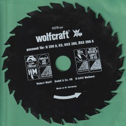 wolfcraft Serie grün Handkreissägeblatt HM Wechselzahn antihaftbeschichtet – Ø 200 mm, Bohrung 25 mm