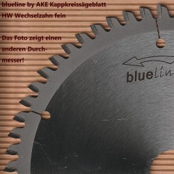 blueline by AKE Kappkreissägeblatt HW Wechselzahn sehr fein schmal – Ø 210 mm, Bohrung 30 mm
