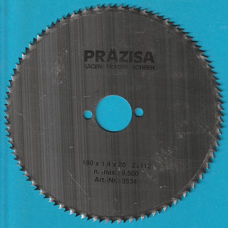 PRÄZISA Jännsch Chrom-Vanadium Kreissägeblatt Type B Feinzahn – Ø 180 mm, Bohrung 20 mm