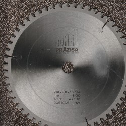 PRÄZISA Jännsch Hartmetall-Mehrzweck-Kreissägeblatt COMET, Type TF Trapez-Flachzahn negativ – Ø 210 mm, Bohrung 18 mm