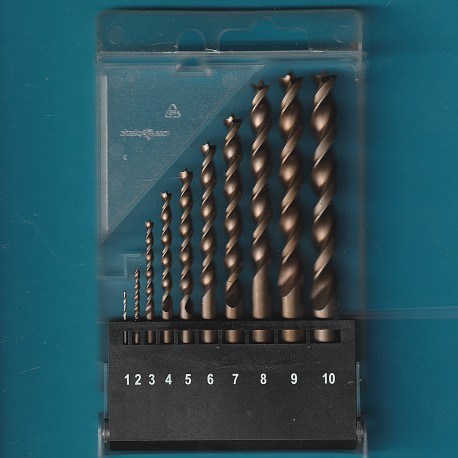 FAMAG Holzspiralbohrer HSS-G Exzellent Kompakt-Set – 10 Bohrer in Kunststoff-Kassette