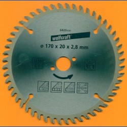 Kreissägeblätter Ø 170 mm, Bohrung 20 mm