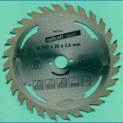 Kreissägeblätter Ø 180 mm, Bohrung 20 mm
